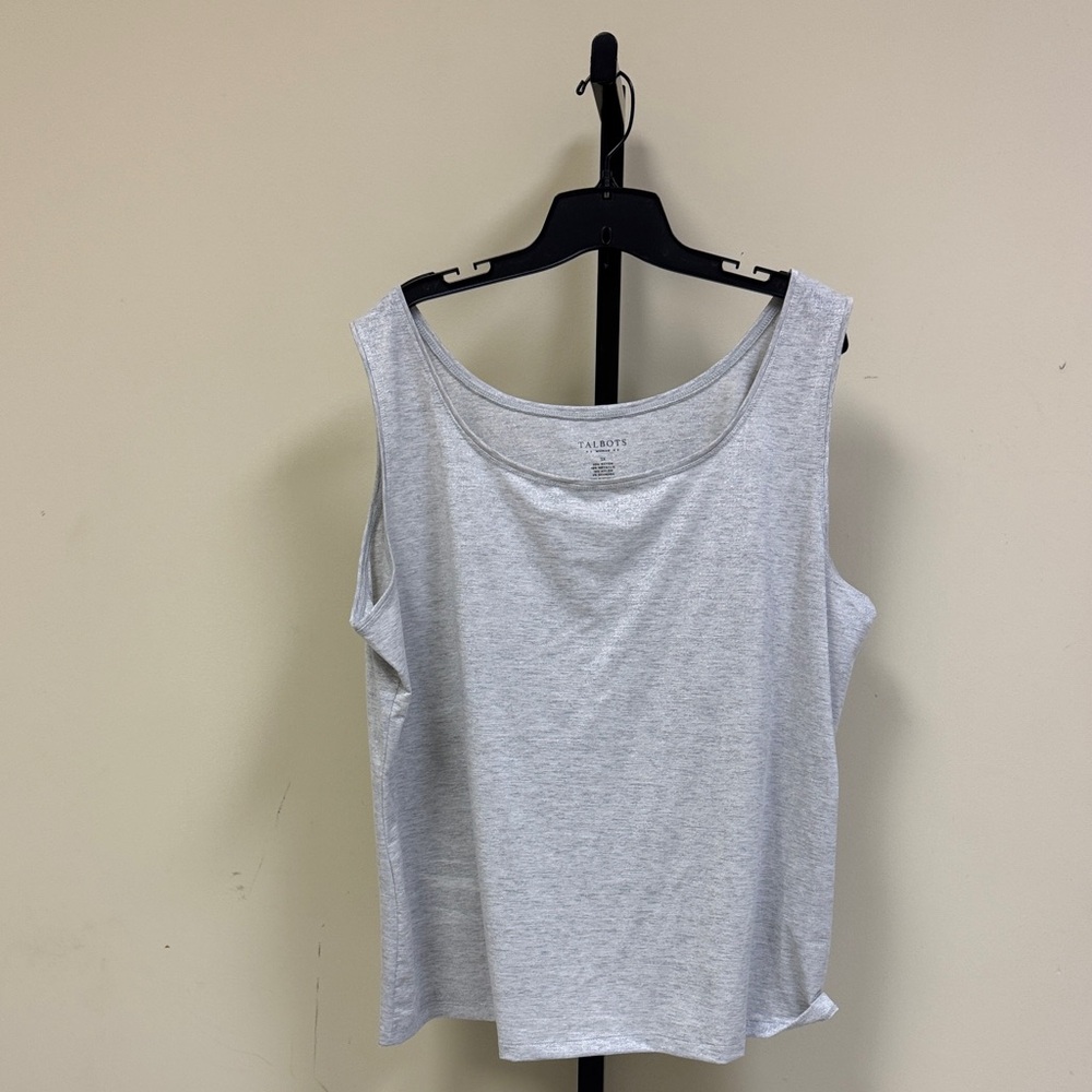 Talbots Light Gray/Silver Metallic Women's Tank Top